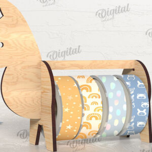 Intra απο ξύλο plywood 3mm-4mm πάχος – Tape Organizer. Rhinoceros Δίασταση  20x20 cm INTRAFABR-108024789