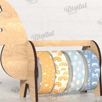 Intra απο ξύλο plywood 3mm-4mm πάχος – Tape Organizer. Rhinoceros Δίασταση  20x20 cm INTRAFABR-108024789 - Image 1