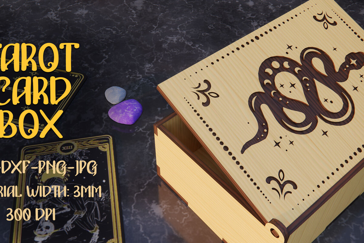 Intra απο ξύλο plywood 3mm-4mm πάχος – Κοπή με λέιζερ κουτί καρτών Ταρώ Δίασταση  20x20 cm INTRAFABR-79305267