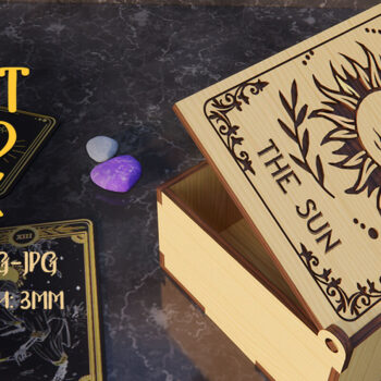 Intra απο ξύλο plywood 3mm-4mm πάχος – Κοπή με λέιζερ κουτί καρτών Ταρώ Δίασταση  20x20 cm INTRAFABR-79305287 - Image 1