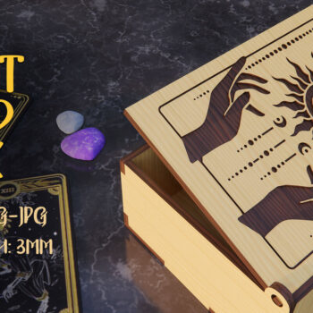 Intra απο ξύλο plywood 3mm-4mm πάχος – Κοπή με λέιζερ κουτί καρτών Ταρώ Δίασταση  20x20 cm INTRAFABR-79305243 - Image 1