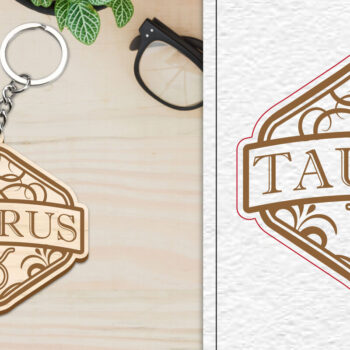 Intra απο ξύλο plywood 3mm-4mm πάχος – Κοπή Laser Μπρελόκ Taurus | Ζώδιο Δίασταση  5x5 cm INTRAFABR-100963250 - Image 1