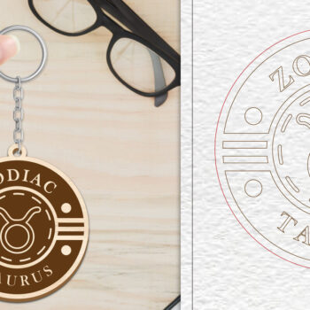 Intra απο ξύλο plywood 3mm-4mm πάχος – Κοπή Laser Μπρελόκ Taurus | Ζώδιο Δίασταση  5x5 cm INTRAFABR-102217023 - Image 1