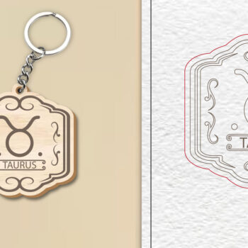 Intra απο ξύλο plywood 3mm-4mm πάχος – Κοπή Laser Μπρελόκ Taurus | Ζώδιο Δίασταση  5x5 cm INTRAFABR-99830159 - Image 1