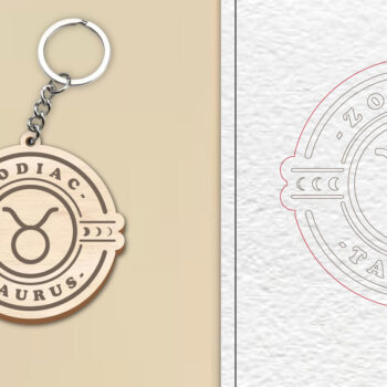 Intra απο ξύλο plywood 3mm-4mm πάχος – Κοπή Laser Μπρελόκ Taurus | Ζώδιο Δίασταση  5x5 cm INTRAFABR-99926671 - Image 1