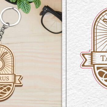 Intra απο ξύλο plywood 3mm-4mm πάχος – Κοπή Laser Μπρελόκ Taurus | Ζώδιο Δίασταση  5x5 cm INTRAFABR-100960941 - Image 1