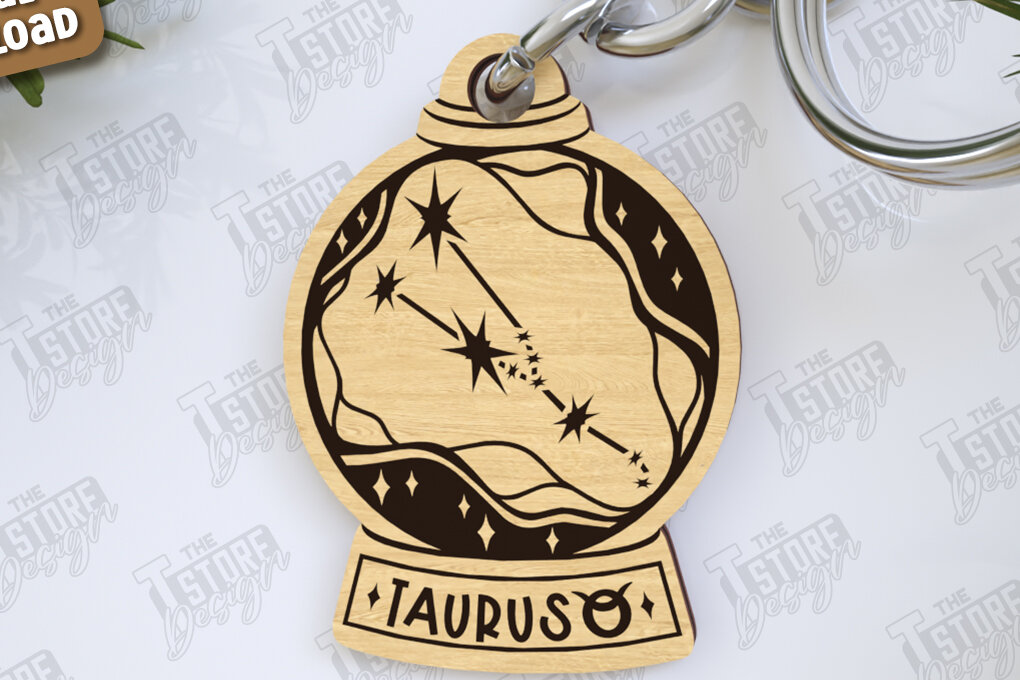 Intra απο ξύλο plywood 3mm-4mm πάχος – Taurus Keychain Zodiac |Zodiac Δίασταση  5x5 cm INTRAFABR-123373662