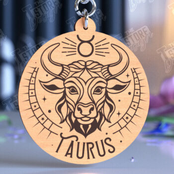 Intra απο ξύλο plywood 3mm-4mm πάχος – Μπρελόκ Ταύρος | Ζώδιο | Αρχείο CNC Δίασταση  5x5 cm INTRAFABR-98273071 - Image 1