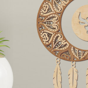 Intra απο ξύλο plywood 3mm-4mm πάχος – Πάνελ τοίχου Taurus Zodiac Dream Catcher Δίασταση  40x30 cm INTRAFABR-104891021