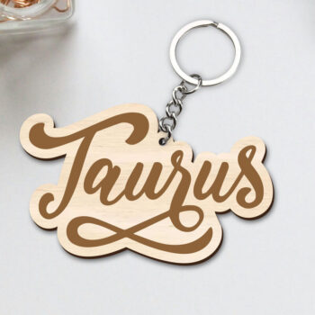 Intra απο ξύλο plywood 3mm-4mm πάχος – Taurus Zodiac Key Chain Δίασταση  20x20 cm INTRAFABR-96829197 - Image 1