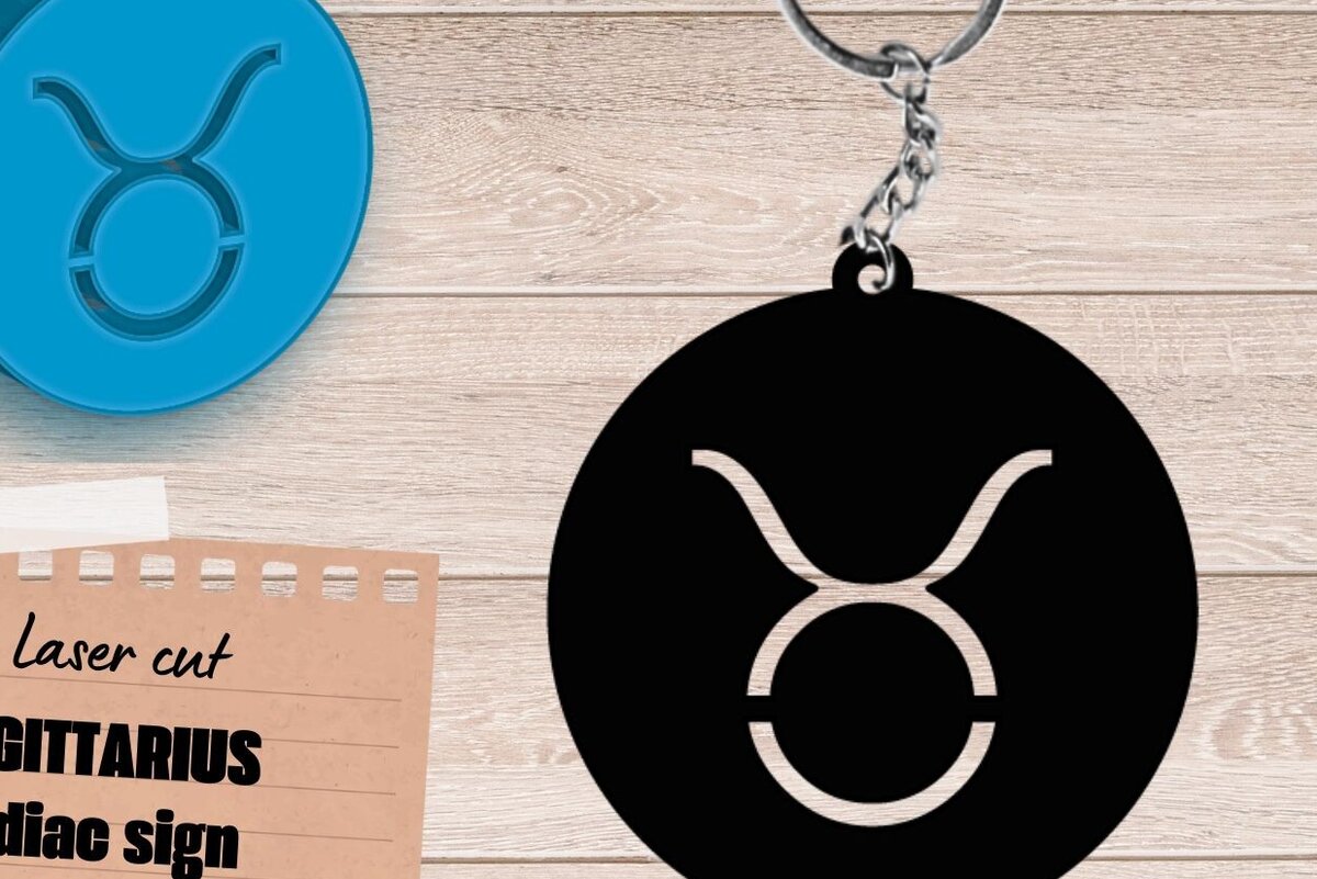 Intra απο ξύλο plywood 3mm-4mm πάχος – Ζώδιο ΤΑΥΡΟΣ, Ουράνιο Μπρελόκ Δίασταση  5x5 cm INTRAFABR-106317430