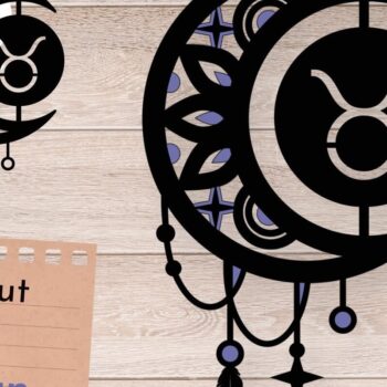 Intra απο ξύλο plywood 3mm-4mm πάχος – Ζώδιο Ταύρος, Dream Catcher Δίασταση  20x20 cm INTRAFABR-66350470 - Image 1