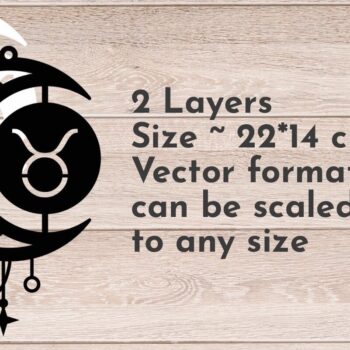 Intra απο ξύλο plywood 3mm-4mm πάχος – Ζώδιο Ταύρος, Dream Catcher Δίασταση  20x20 cm INTRAFABR-66350470 - Image 2
