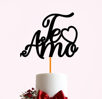 Intra απο ξύλο plywood 3mm-4mm πάχος – I Love You Cake Topper Δίασταση  20x20 cm INTRAFABR-89407510 - Image 1