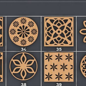 Intra απο ξύλο plywood 3mm-4mm πάχος – Αρχείο λέιζερ πακέτου σουβέρ για τσάι και καφέ Δίασταση 20x20 cm INTRAFABR-40246367 - Image 1