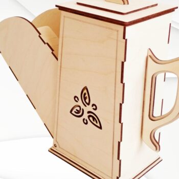 Intra απο ξύλο plywood 3mm-4mm πάχος – Κουτί φακελάκι τσαγιού,  τσαγιέρας για Δίασταση  20x20 cm INTRAFABR-69862301 - Image 2