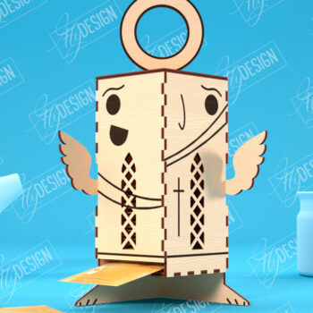 Intra απο ξύλο plywood 3mm-4mm πάχος – Δοχείο τσαγιού | Σχεδιασμός γωνίας | CNC Δίασταση  20x20 cm INTRAFABR-100320773 - Image 1