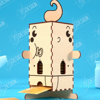 Intra απο ξύλο plywood 3mm-4mm πάχος – Δοχείο τσαγιού | Baby Design | CNC Δίασταση  40x30 cm INTRAFABR-100320786 - Image 1