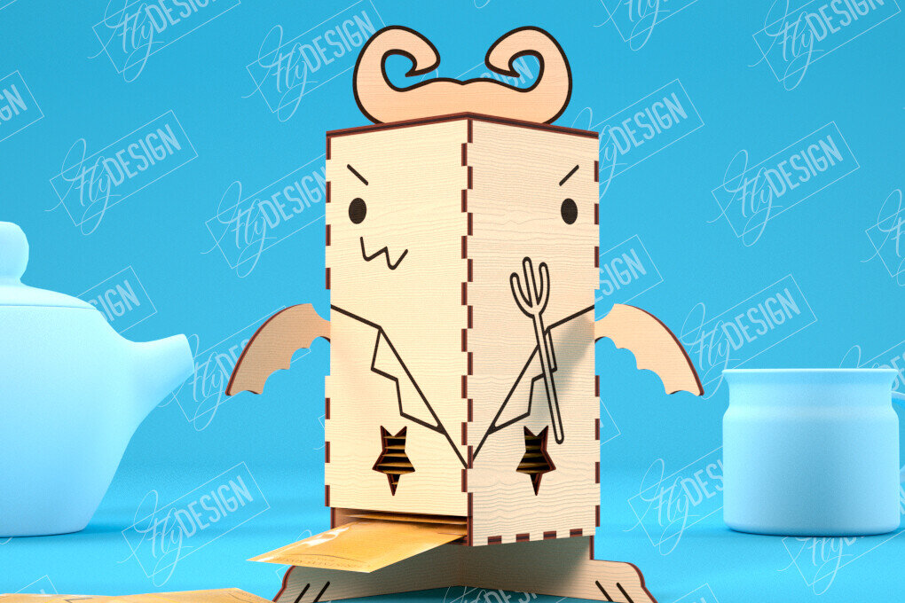 Intra απο ξύλο plywood 3mm-4mm πάχος – Δοχείο τσαγιού | Devil Design | CNC Δίασταση  40x30 cm INTRAFABR-100320826