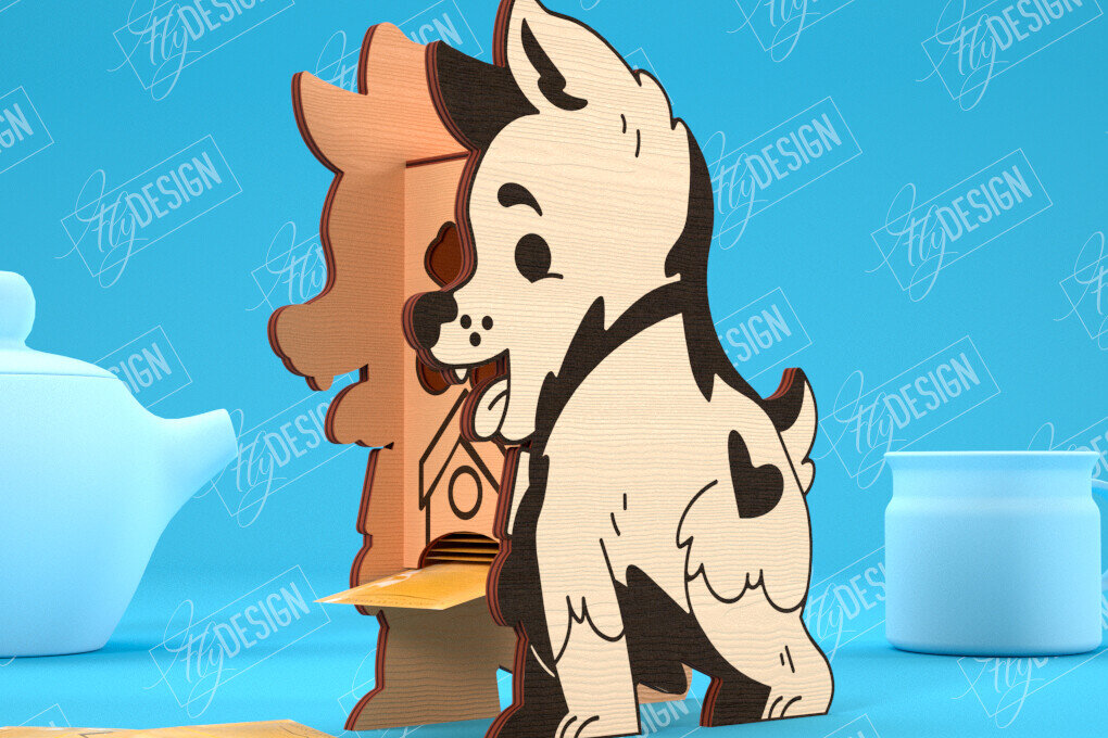 Intra απο ξύλο plywood 3mm-4mm πάχος – Δοχείο τσαγιού |  σκύλου | CNC Δίασταση  20x20 cm INTRAFABR-100320587