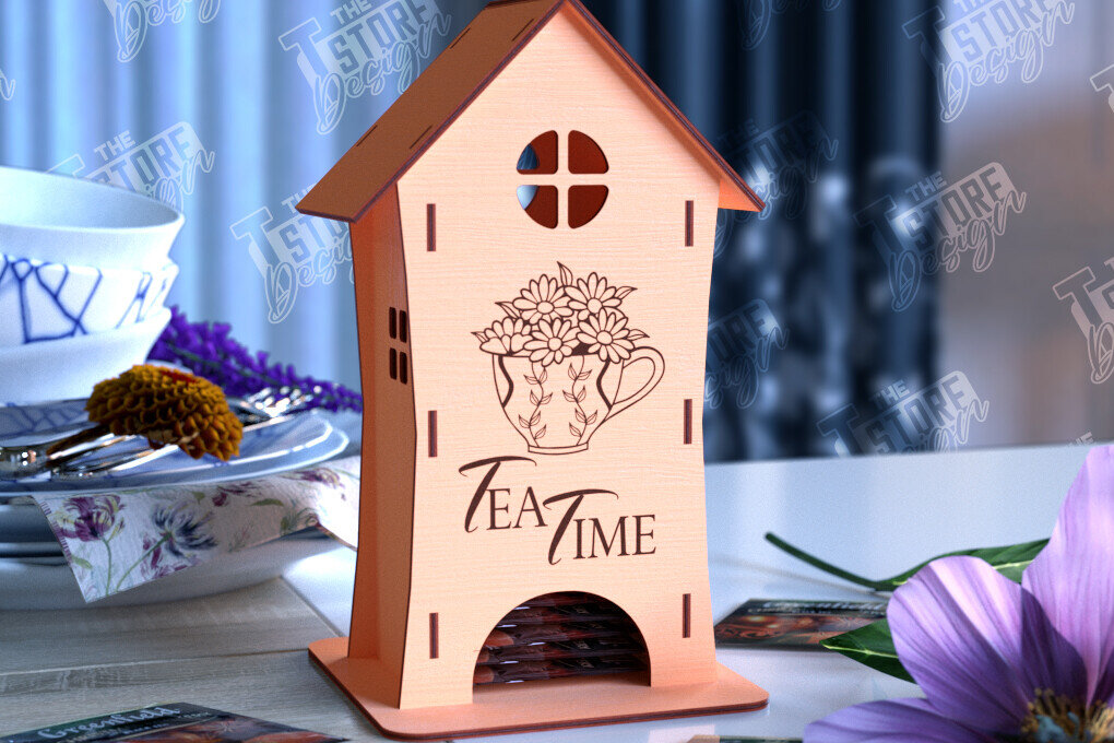 Intra απο ξύλο plywood 3mm-4mm πάχος – Δοχείο τσαγιού | Θήκη για φακελάκια τσαγιού | CNC Δίασταση  20x20 cm INTRAFABR-98211423