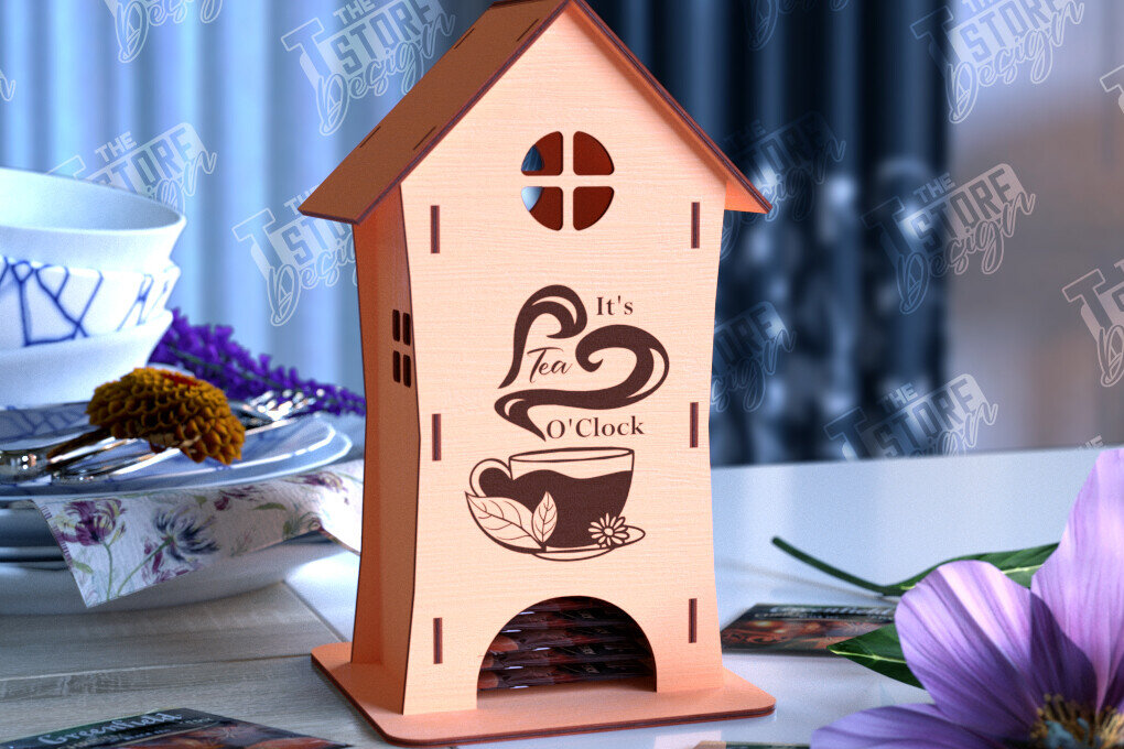 Intra απο ξύλο plywood 3mm-4mm πάχος – Δοχείο τσαγιού | Θήκη για φακελάκια τσαγιού | CNC Δίασταση  20x20 cm INTRAFABR-98211434