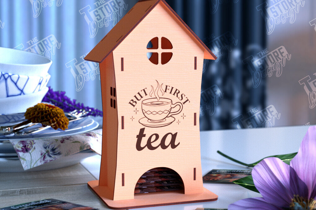 Intra απο ξύλο plywood 3mm-4mm πάχος – Δοχείο τσαγιού | Θήκη για φακελάκια τσαγιού | CNC Δίασταση  20x20 cm INTRAFABR-98211443