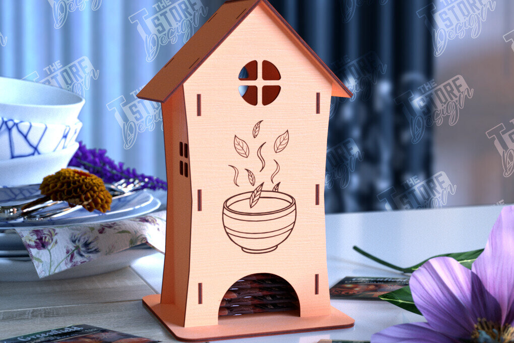 Intra απο ξύλο plywood 3mm-4mm πάχος – Δοχείο τσαγιού | Θήκη για φακελάκια τσαγιού | CNC Δίασταση  20x20 cm INTRAFABR-98211460