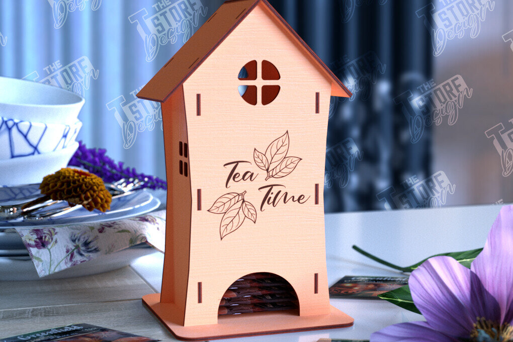 Intra απο ξύλο plywood 3mm-4mm πάχος – Δοχείο τσαγιού | Θήκη για φακελάκια τσαγιού | CNC Δίασταση  20x20 cm INTRAFABR-98211419