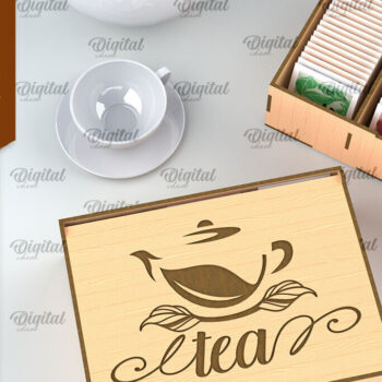 Intra απο ξύλο plywood 3mm-4mm πάχος – Κοπή λέιζερ κουτιού τσαγιού. Θήκη για φακελάκια τσαγιού Δίασταση  20x20 cm INTRAFABR-97301560 - Image 1