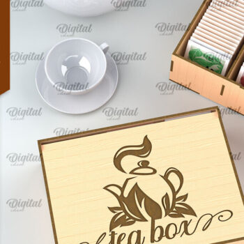 Intra απο ξύλο plywood 3mm-4mm πάχος – Κοπή λέιζερ κουτιού τσαγιού. Θήκη για φακελάκια τσαγιού Δίασταση  20x20 cm INTRAFABR-97300997 - Image 1