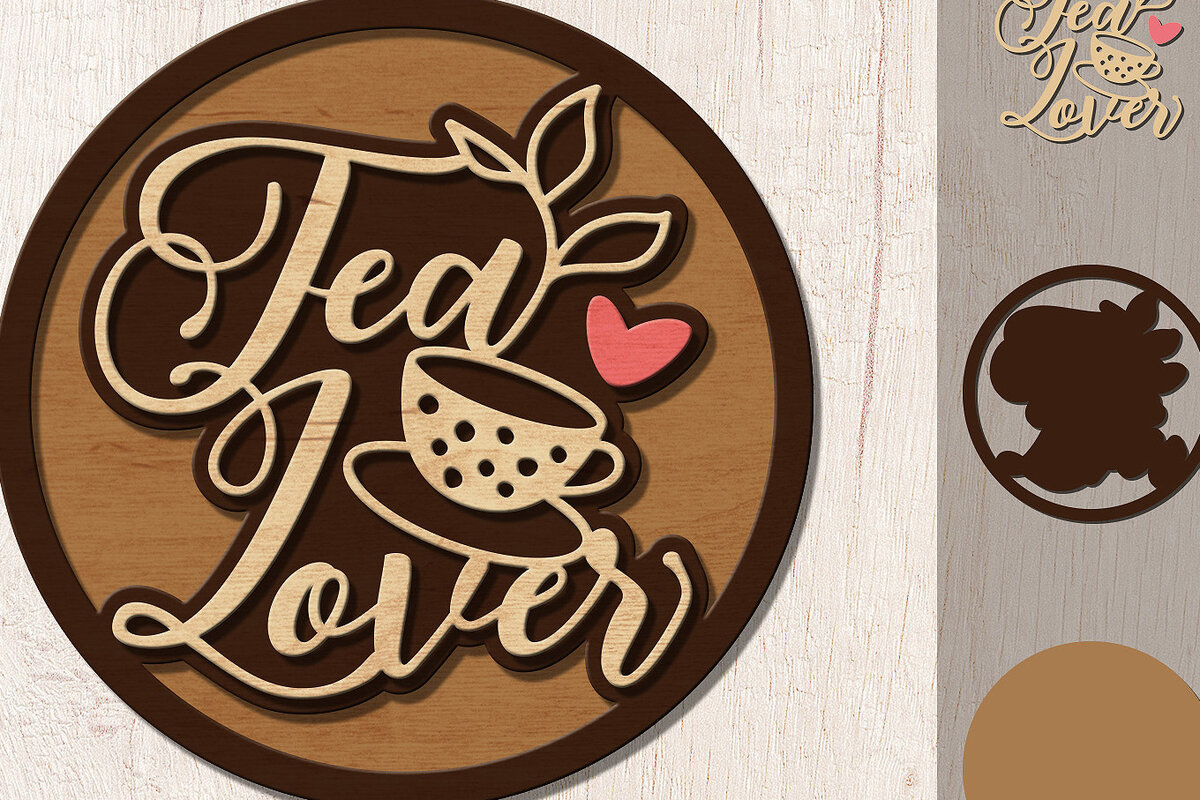 Intra απο ξύλο plywood 3mm-4mm πάχος – Tea Lover, Design, Multilayer Δίασταση  40x30 cm INTRAFABR-13425929