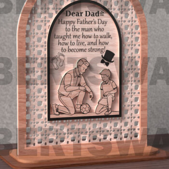 Intra απο ξύλο plywood 3mm-4mm πάχος – Teach Me to Walk Dad Sign Δίασταση  40x30 cm INTRAFABR-121718896 - Image 1