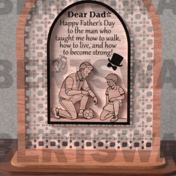 Intra απο ξύλο plywood 3mm-4mm πάχος – Teach Me to Walk Dad Sign Δίασταση  40x30 cm INTRAFABR-121718896 - Image 2