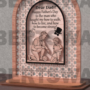 Intra απο ξύλο plywood 3mm-4mm πάχος – Teach Me to Walk Dad Sign Δίασταση  40x30 cm INTRAFABR-121718896 - Image 3