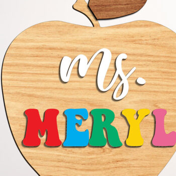 Intra απο ξύλο plywood 3mm-4mm πάχος – Δάσκαλος Apple με Stand Decor Δίασταση  20x20 cm INTRAFABR-99207320 - Image 3