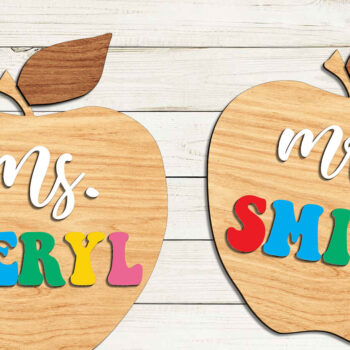 Intra απο ξύλο plywood 3mm-4mm πάχος – Δάσκαλος Apple με Stand Decor Δίασταση  20x20 cm INTRAFABR-99207320 - Image 4