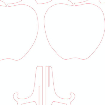 Intra απο ξύλο plywood 3mm-4mm πάχος – Δάσκαλος Apple με Stand Decor Δίασταση  20x20 cm INTRAFABR-99207320 - Image 5