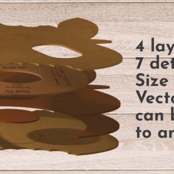 Intra απο ξύλο plywood 3mm-4mm πάχος – Δώρο Εκτίμησης Δασκάλου, Layered Apple Δίασταση  20x20 cm INTRAFABR-68374614 - Image 2