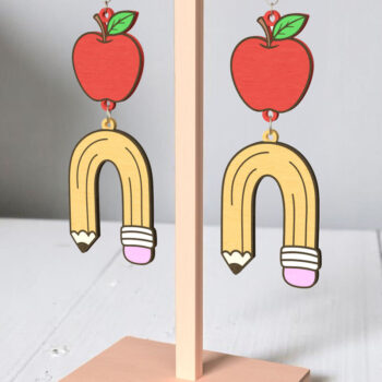 Intra απο ξύλο plywood 3mm-4mm πάχος – Δάσκαλος Arch Μολύβι Σκουλαρίκια Δίασταση  5x5 cm INTRAFABR-121988625 - Image 1