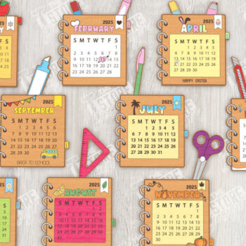 Intra απο ξύλο plywood 3mm-4mm πάχος – Ημερολόγιο Δασκάλων | Επιτραπέζιο Ημερολόγιο |CNC Δίασταση  20x20 cm INTRAFABR-117183507 - Image 2