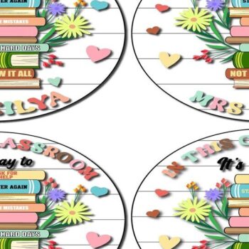 Intra απο ξύλο plywood 3mm-4mm πάχος – Αρχείο αποκοπής πινακίδας καλωσορίσματος στην τάξη δασκάλων Δίασταση 20x20 cm INTRAFABR-120182770 - Image 2