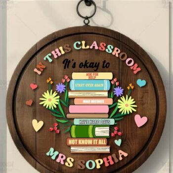 Intra απο ξύλο plywood 3mm-4mm πάχος – Αρχείο αποκοπής πινακίδας καλωσορίσματος στην τάξη δασκάλων Δίασταση 20x20 cm INTRAFABR-120182770 - Image 5