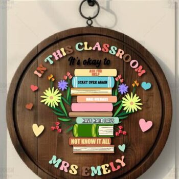 Intra απο ξύλο plywood 3mm-4mm πάχος – Αρχείο αποκοπής πινακίδας καλωσορίσματος στην τάξη δασκάλων Δίασταση 20x20 cm INTRAFABR-120182770 - Image 9