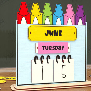 Intra απο ξύλο plywood 3mm-4mm πάχος – Διαρκές Ημερολόγιο Επιτραπέζιου Δασκάλου | CNC Δίασταση  20x20 cm INTRAFABR-115495970 - Image 1