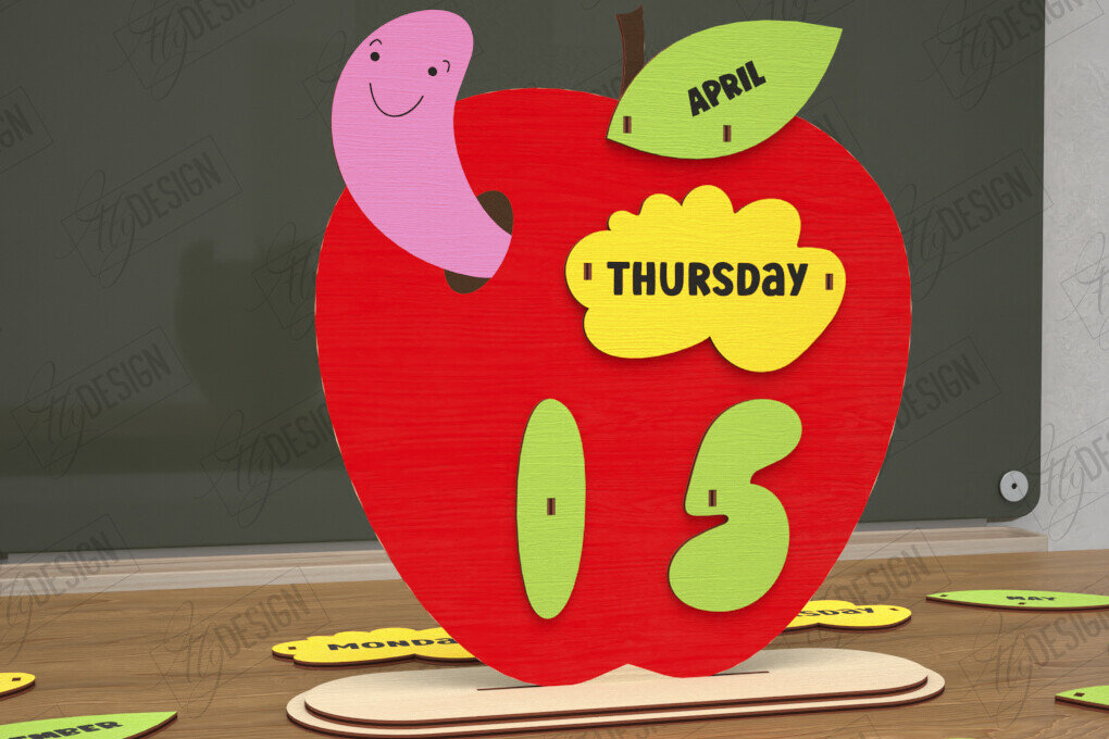 Intra απο ξύλο plywood 3mm-4mm πάχος – Διαρκές Ημερολόγιο Επιτραπέζιου Δασκάλου | CNC Δίασταση  20x20 cm INTRAFABR-115495780