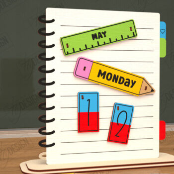 Intra απο ξύλο plywood 3mm-4mm πάχος – Διαρκές Ημερολόγιο Επιτραπέζιου Δασκάλου | CNC Δίασταση  20x20 cm INTRAFABR-115495805 - Image 1