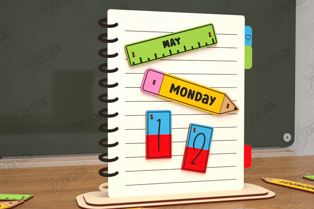 Intra απο ξύλο plywood 3mm-4mm πάχος – Διαρκές Ημερολόγιο Επιτραπέζιου Δασκάλου | CNC Δίασταση  20x20 cm INTRAFABR-115495805