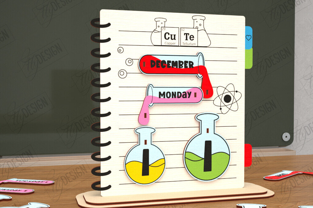 Intra απο ξύλο plywood 3mm-4mm πάχος – Διαρκές Ημερολόγιο Επιτραπέζιου Δασκάλου | CNC Δίασταση  20x20 cm INTRAFABR-115495825