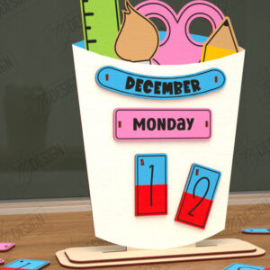 Intra απο ξύλο plywood 3mm-4mm πάχος – Διαρκές Ημερολόγιο Επιτραπέζιου Δασκάλου | CNC Δίασταση  20x20 cm INTRAFABR-115495918